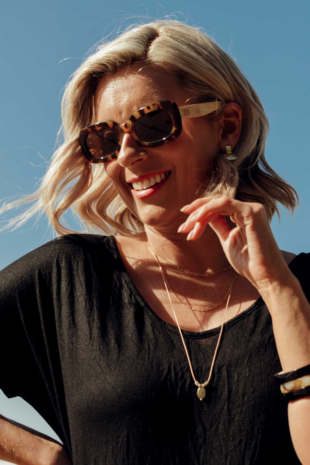 Vibe Tortoiseshell Wooden Sunglasses