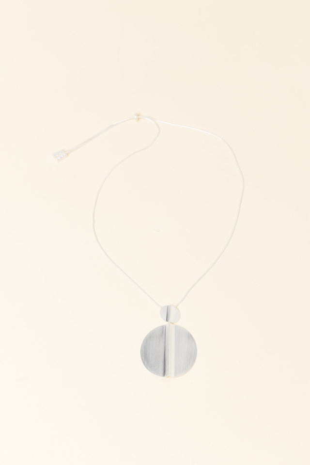 Zarah Silver Disc Necklace image 1