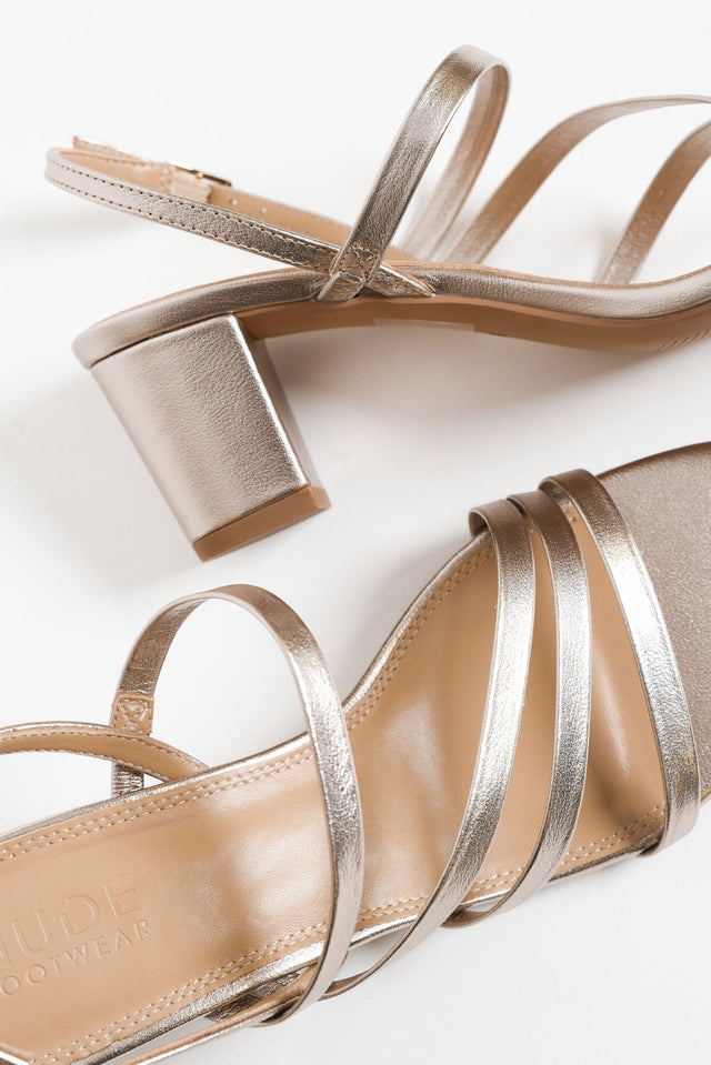 Zella Rose Gold Leather Strappy Heel image 6