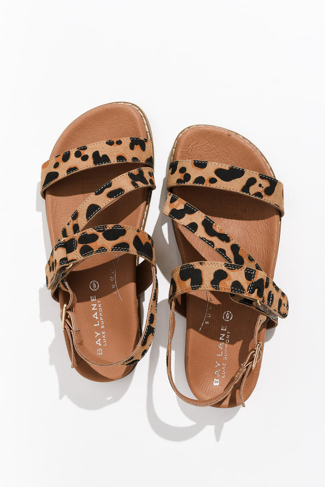 Zorba Brown Leopard Leather Sandal image 3