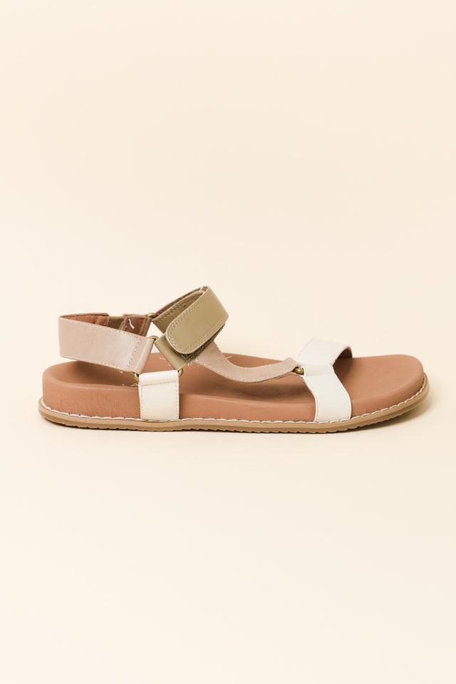 Zulu Taupe Leather Velcro Sandal image 1
