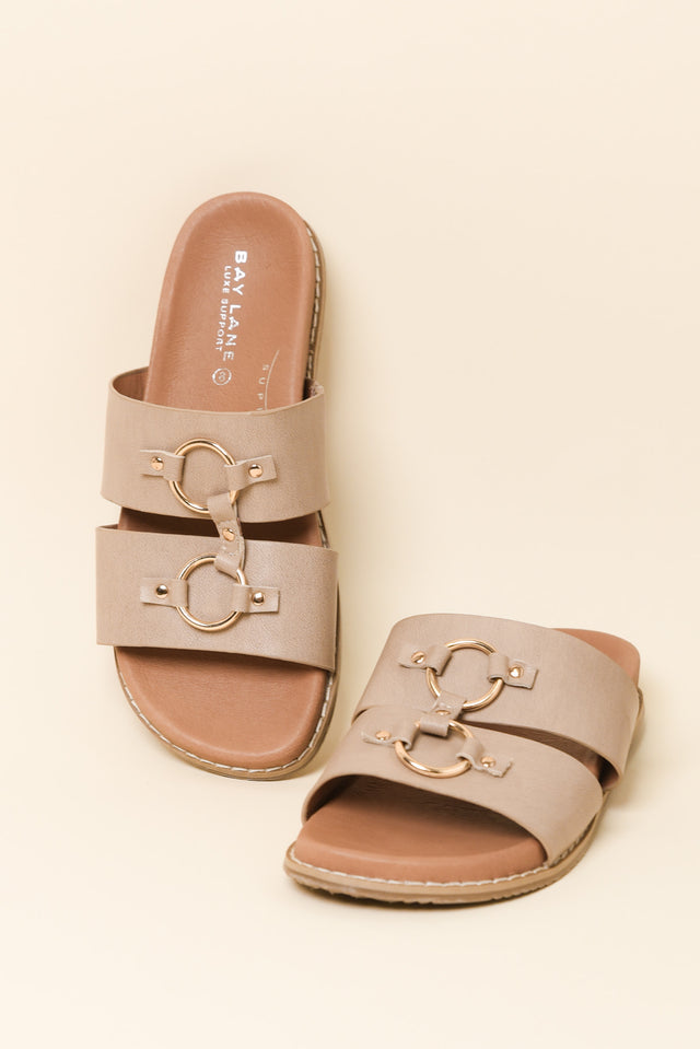 Zuma Taupe Leather Slide image 3