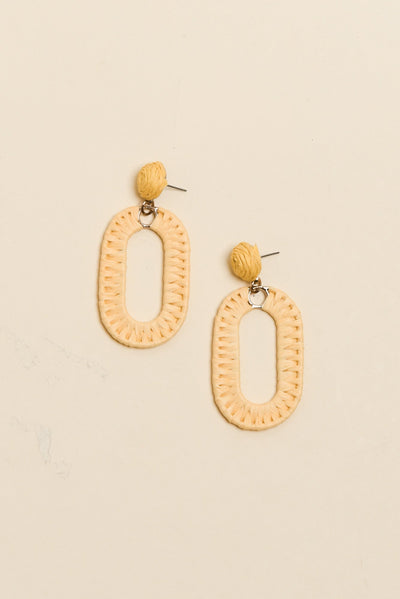 Abeni Yellow Straw Drop Earrings