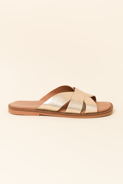 Adelaide Gold Leather Slide