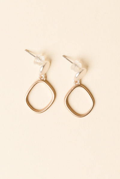 Airene Gold Geo Pendant Earrings