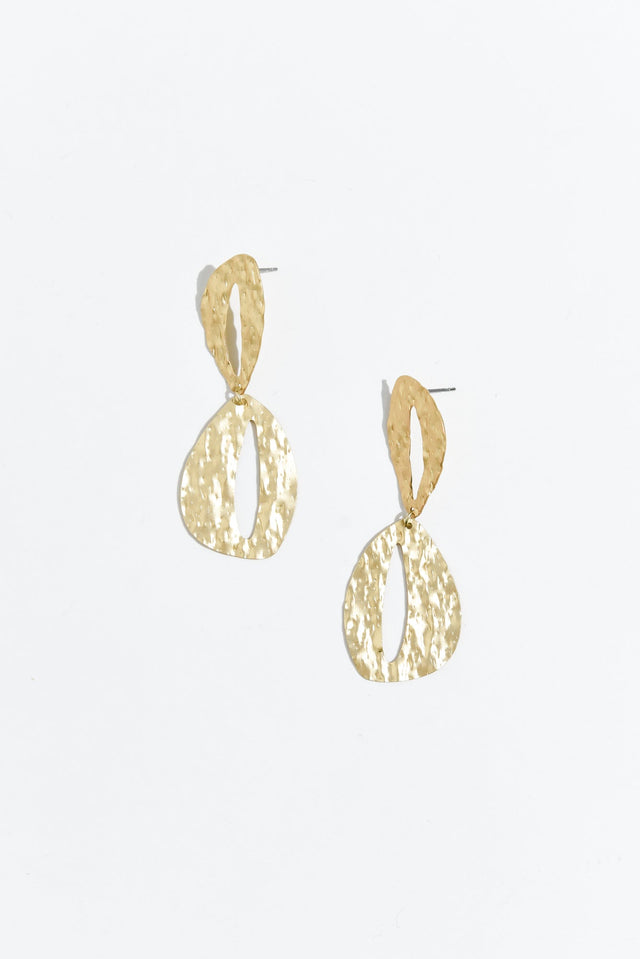 Alena Gold Oval Drop Earrings image 1