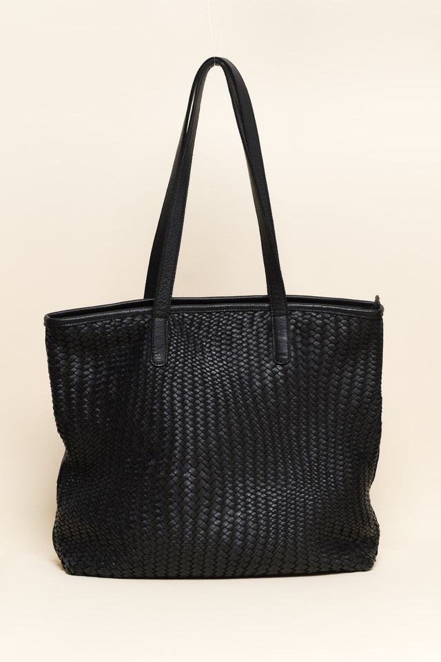 Alfie Black Woven Tote Bag image 1