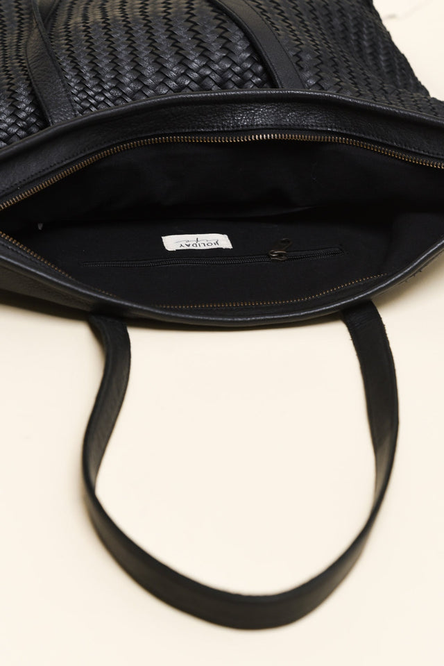 Alfie Black Woven Tote Bag image 2