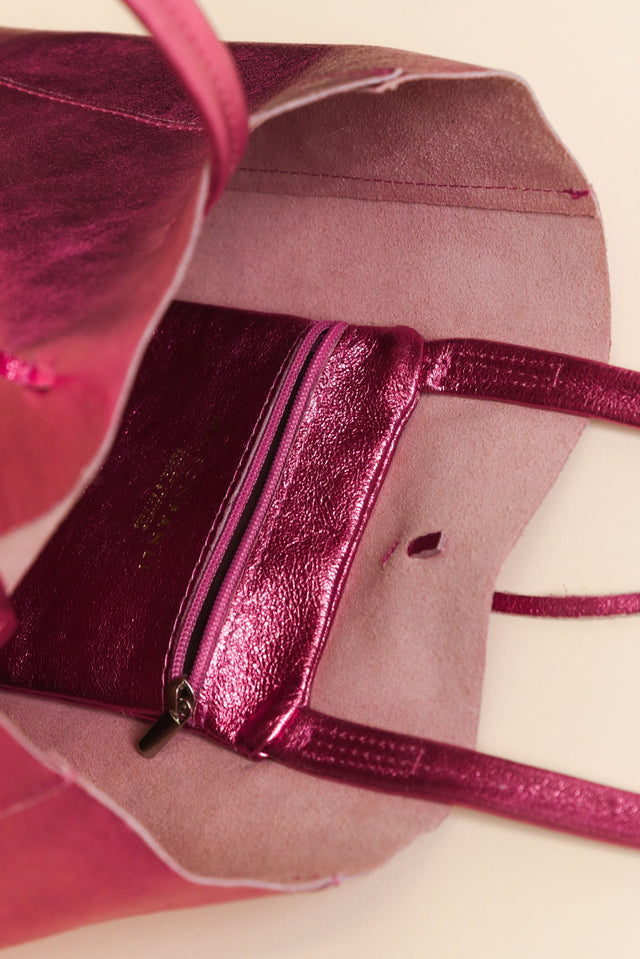 Atlanta Pink Metallic Tote Bag