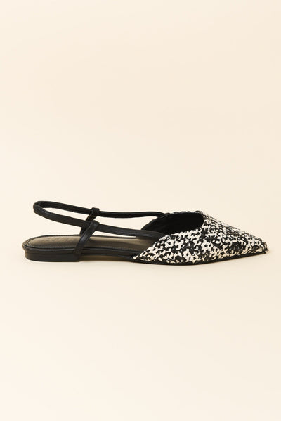 Ava Black Leather Slingback Mule