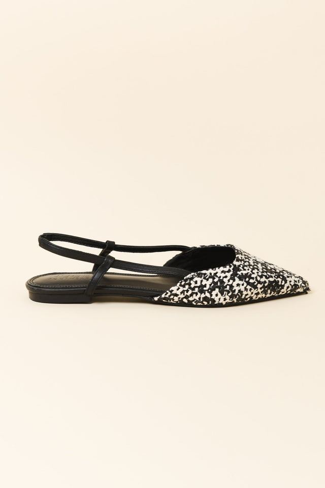 Ava Black Leather Slingback Mule