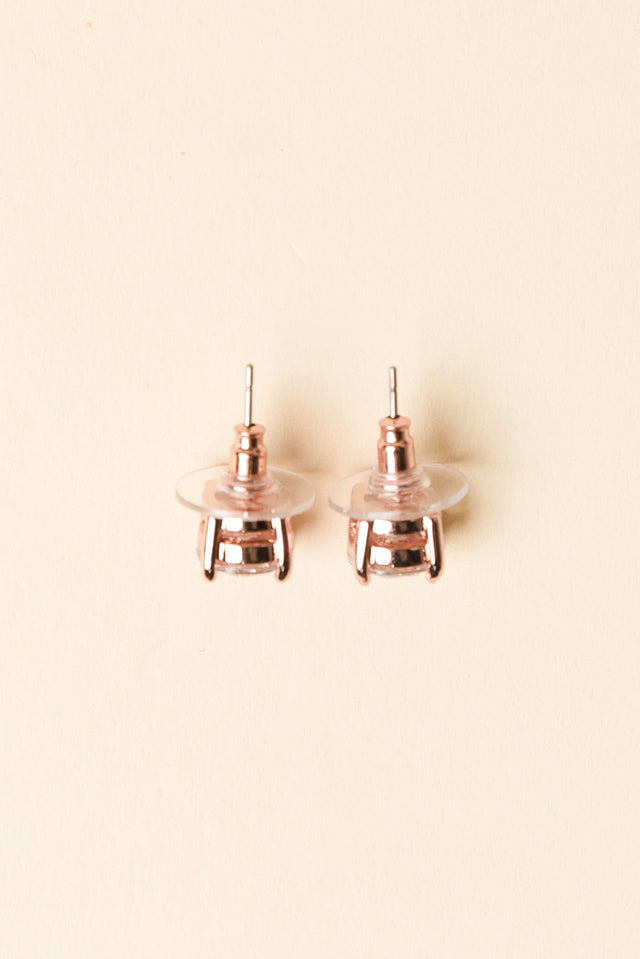 Ballet Rose Gold Diamante Stud Earrings image 2