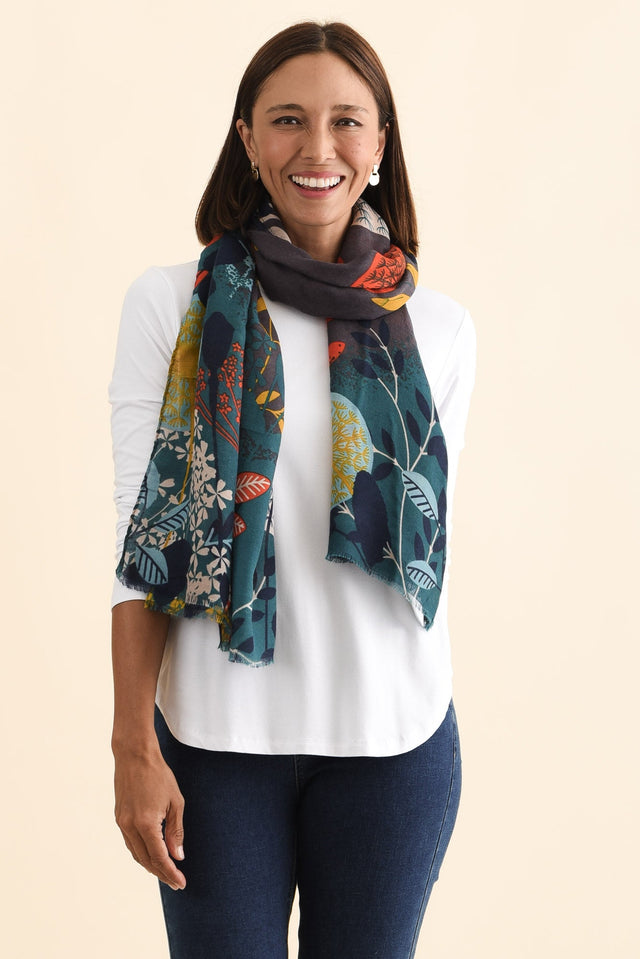 Bauer Blue Floral Scarf