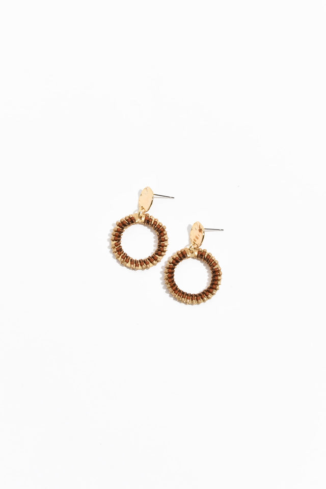 Belair Gold Beaded Drop Earrings