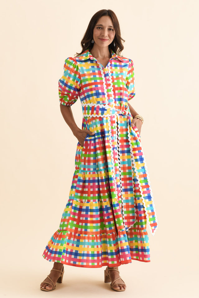 Bertie Yellow Check Cotton Dress image 3