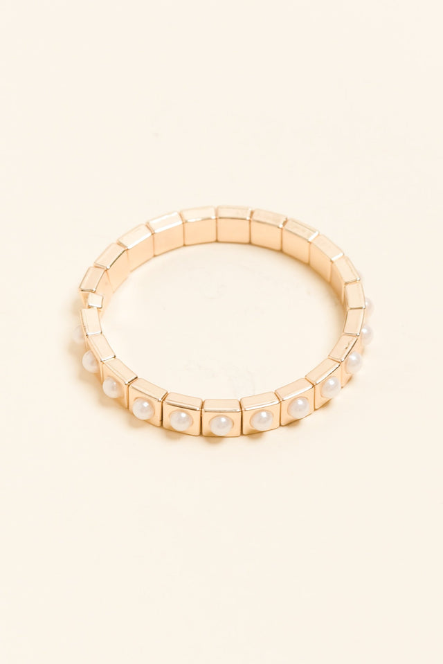 Bonnie Gold Beaded Pearl Bracelet image 1