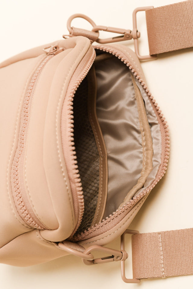 Brodie Beige Neoprene Mini Crossbody Bag image 3