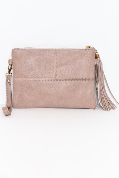 Brynn Pink Tassel Crossbody Bag