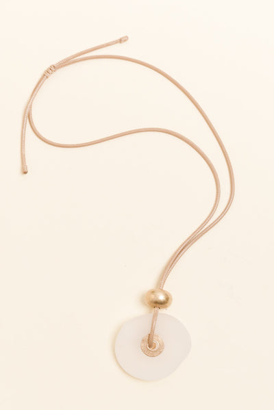 Camille White Stone Pendant Necklace