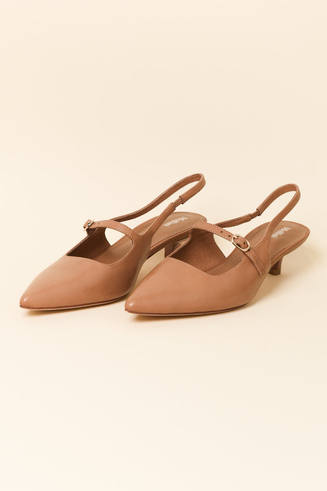 Candor Brandy Leather Slingback Heel