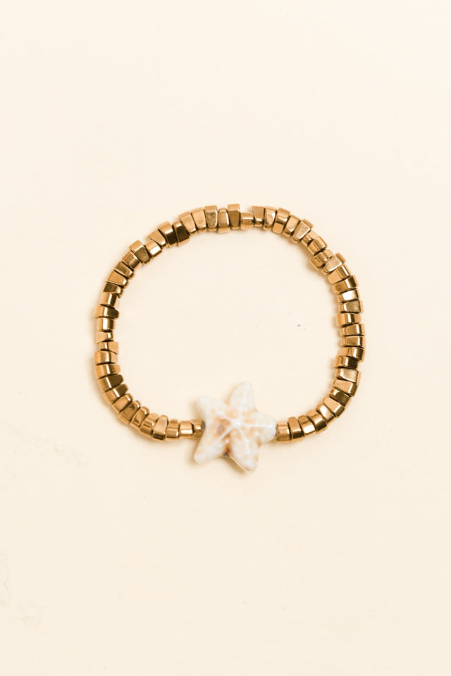 Caprina Gold Starfish Beaded Bracelet