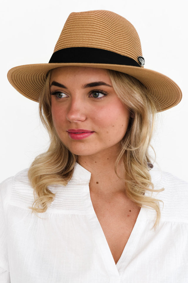 Caramel Wide Brim Travel Fedora image 5