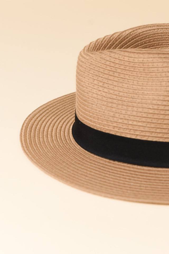 Caramel Wide Brim Travel Fedora image 3