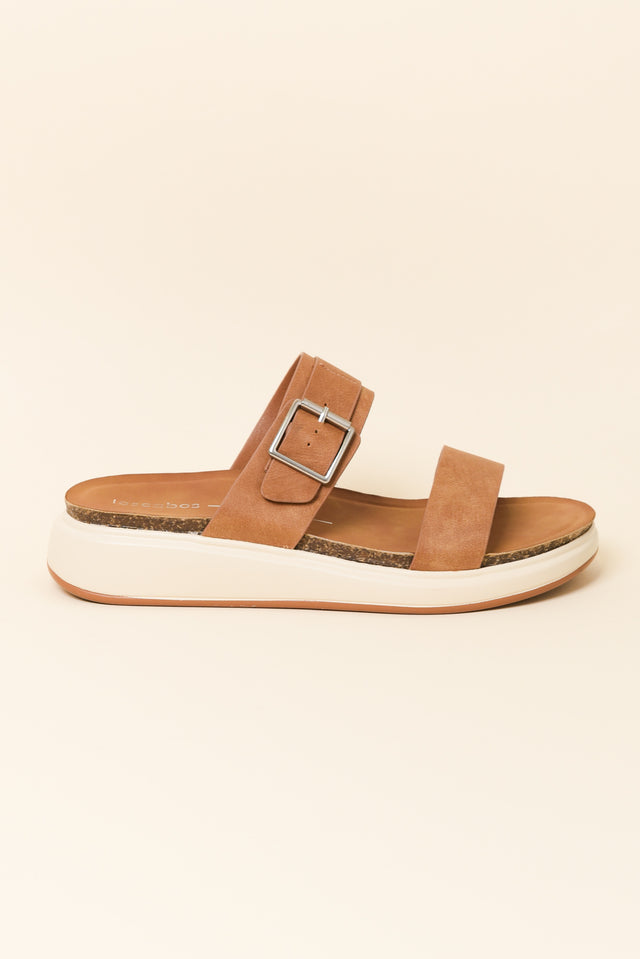 Carta Tan Platform Buckle Slide