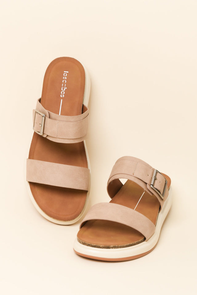 Carta Taupe Platform Buckle Slide image 3