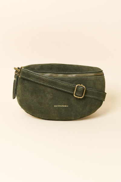 Christine Khaki Leather Bumbag