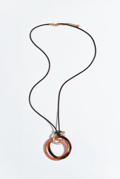 Claire Brown Circle Pendant Necklace