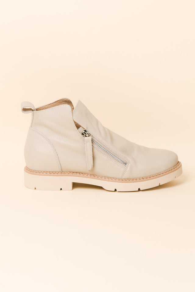 Clara Grey Leather Zip Boot