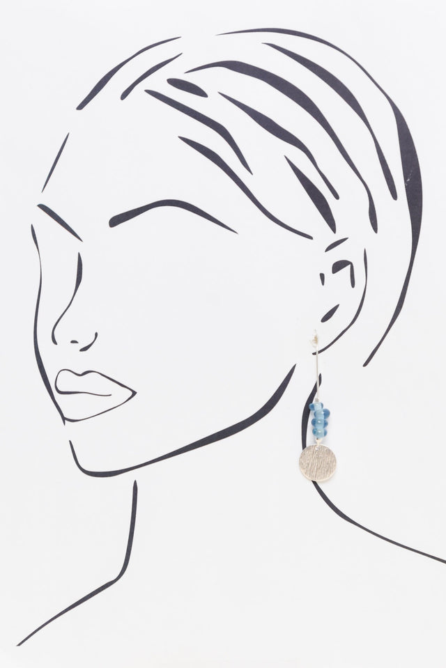 Demeter Blue Beaded Disc Earrings