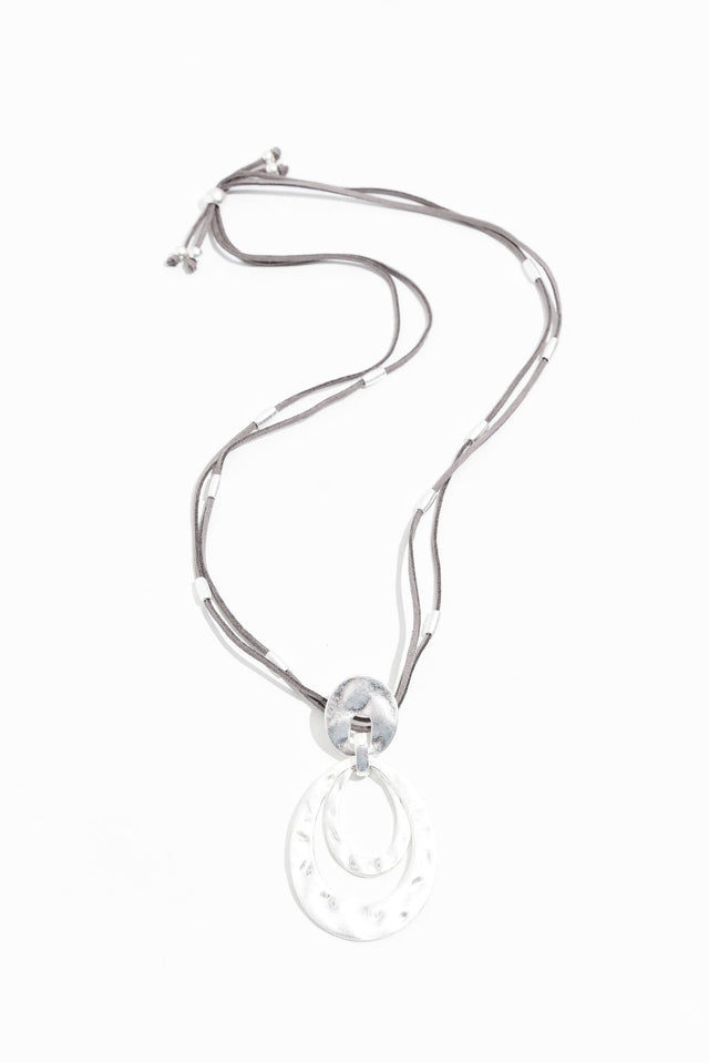 Desiree Silver Disc Pendant Necklace