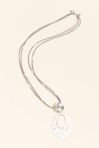 Desiree Silver Disc Pendant Necklace