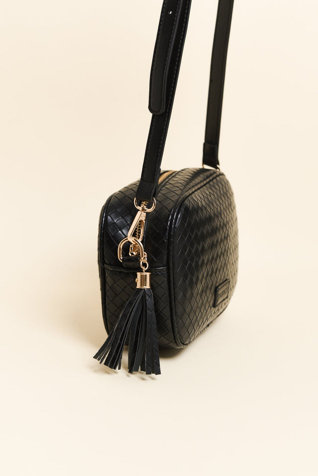 Disco Black Woven Crossbody Bag image 2