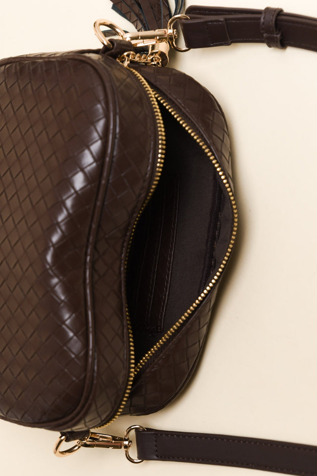 Disco Brown Woven Crossbody Bag image 3