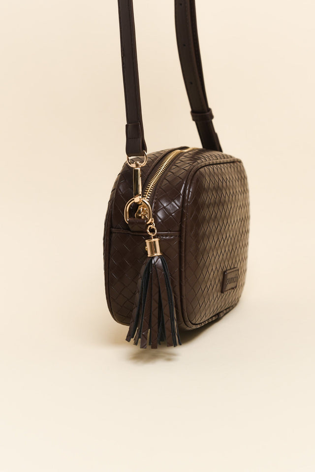 Disco Brown Woven Crossbody Bag image 2