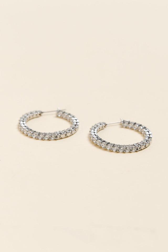 Dolce Vita Silver Diamante Hoop Earrings