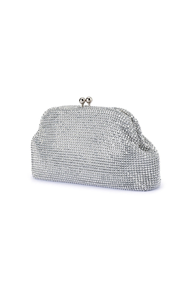 Ela Silver Crystal Clutch image 4