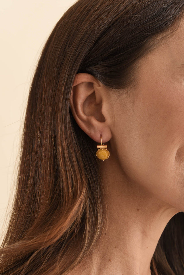 Electra Yellow Stone Hook Earrings image 2