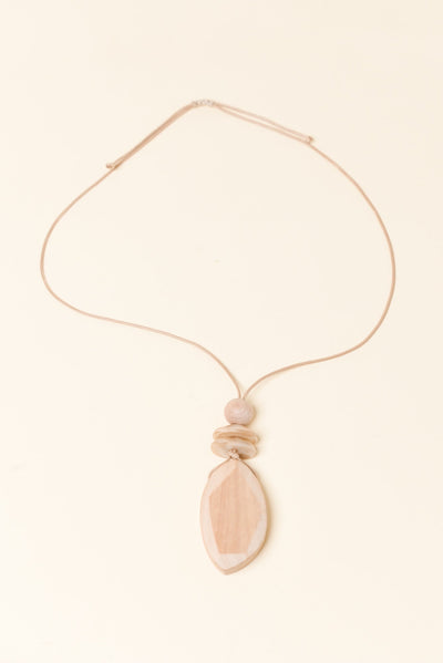 Eleri Natural Wood Pendant Necklace