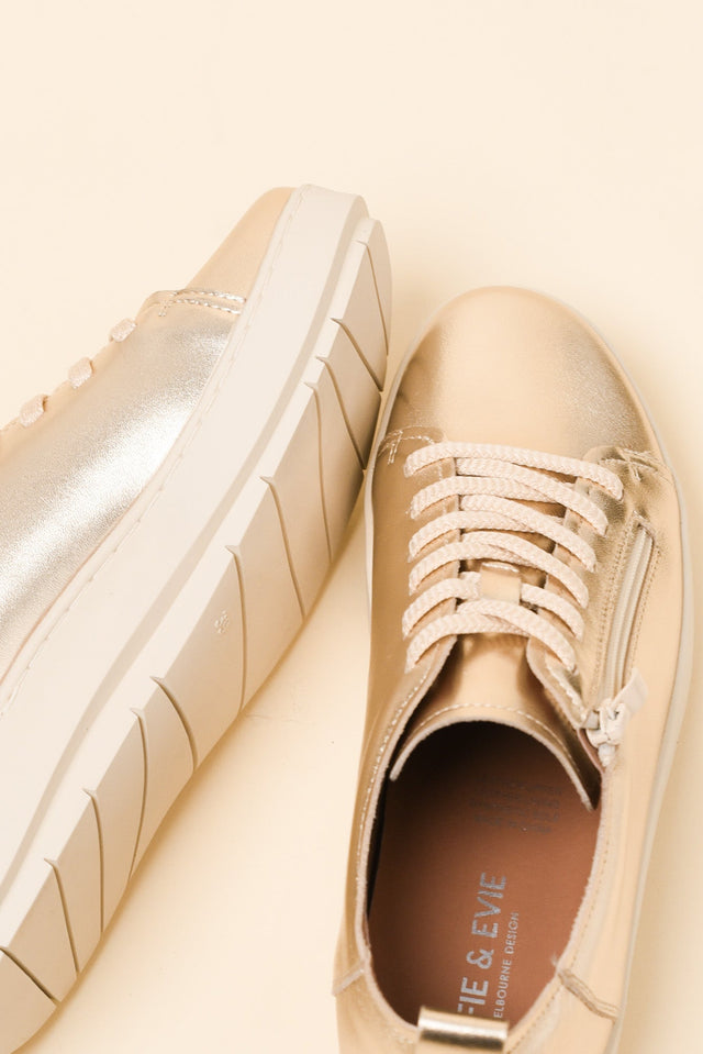 Elk Gold Leather Zip Sneaker image 3