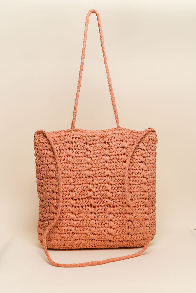 Endota Coral Straw Tote