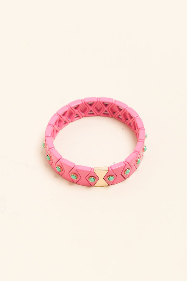 Eva Pink Beaded Bracelet