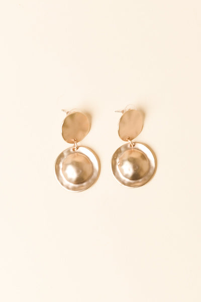 Favae Gold Circle Drop Earrings
