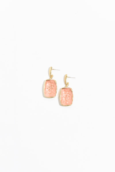 Fili Pink Enamel Drop Earrings