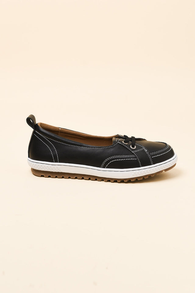 Garland Black Leather Loafer Sneaker