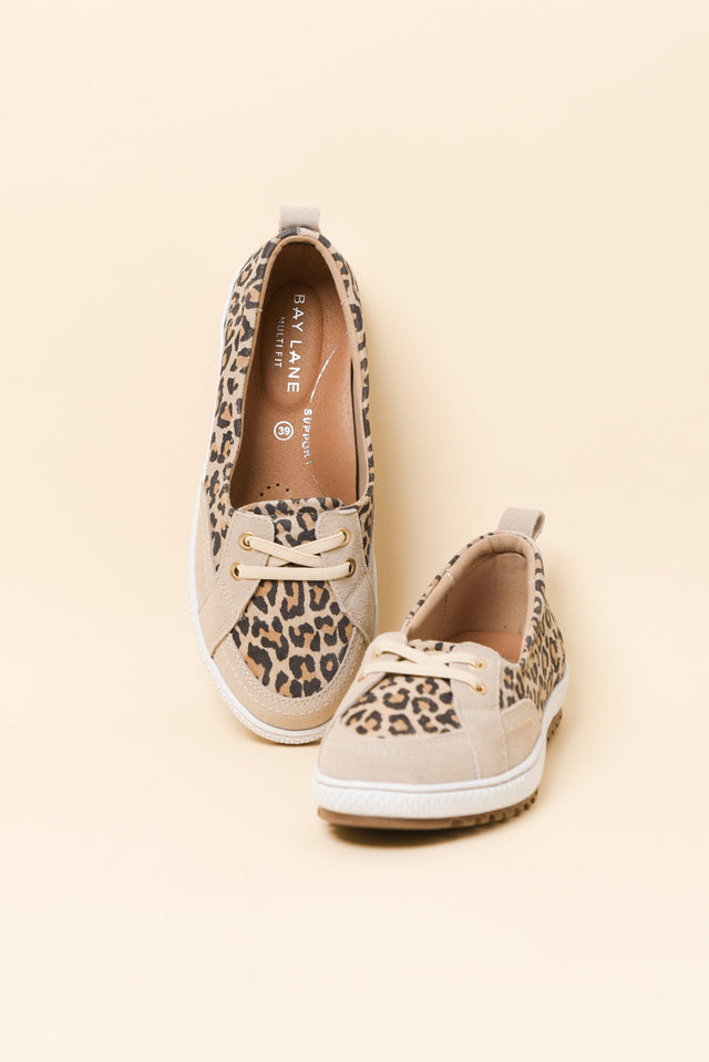 Garland Taupe Leopard Leather Loafer Sneaker