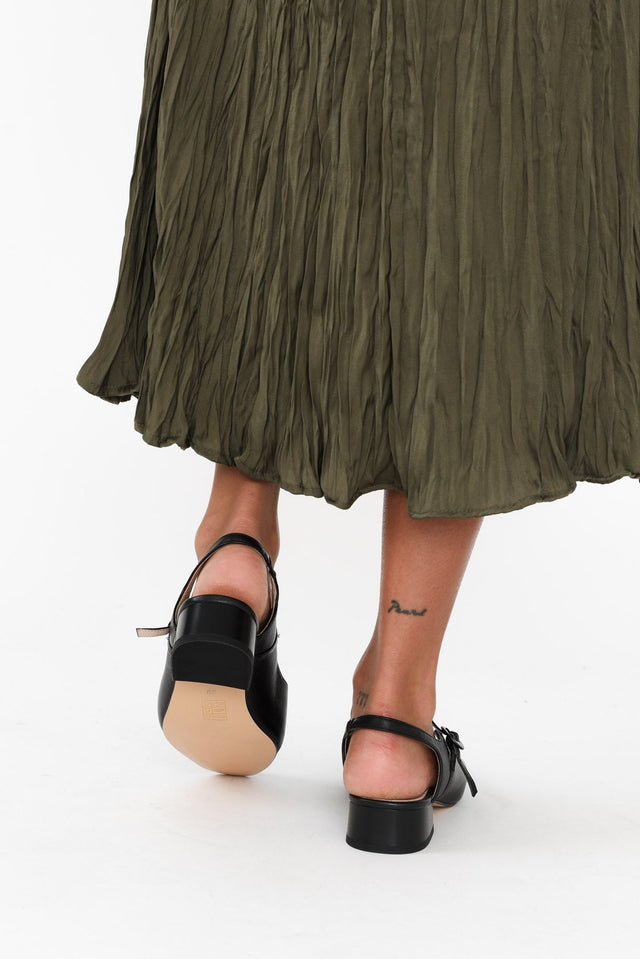 Gleam Black Leather Slingback Shoe image 7